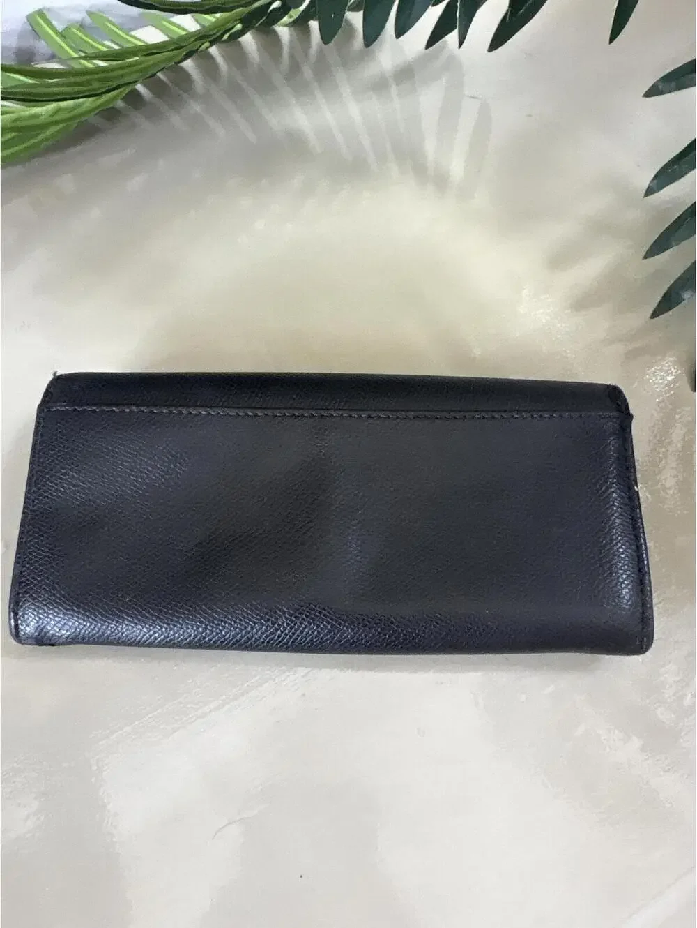 Coach Black Leather Continental Wallet Purse Ladies Vintage